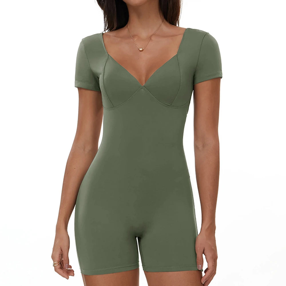 Yoga Jumpsuit Sexy Back V Rompers Gym Set Women Training Yoga Suit Sportswear Women Sports Jumpsuit Fitness Workout Bodysuits
