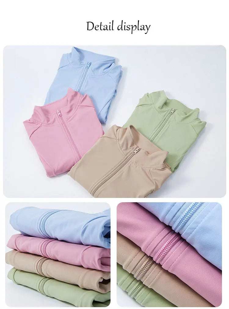 New Outdoor Running Yoga Jacket Elasticity Women's Sports Jacket Gym Sports Long Sleeves Women Quick-Drying Tights Zipper Hoodie