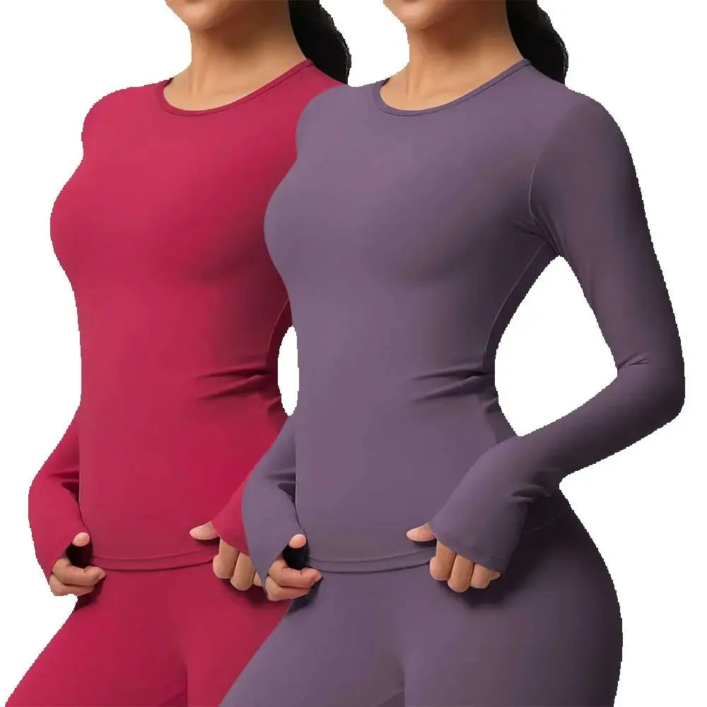 Yoga Shirts For Women Long Sleeve Fitness Running Push Up Gym Clothes Workout Dry Fit Breathable High Elastic Sports Top