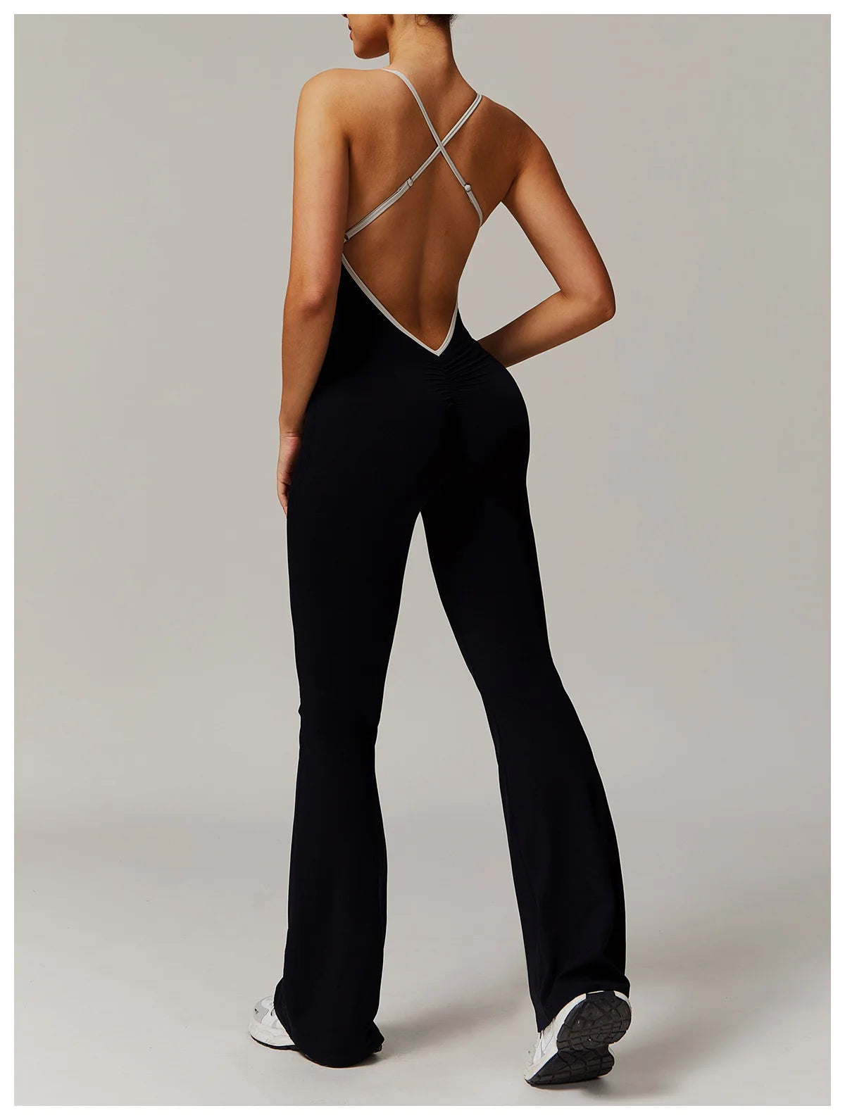 Sexy Back V Jumpsuit Gym Set Women Training Yoga Suit Sportswear Women Sports Jumpsuit Fitness Rompers Stretch Workout Bodysuits