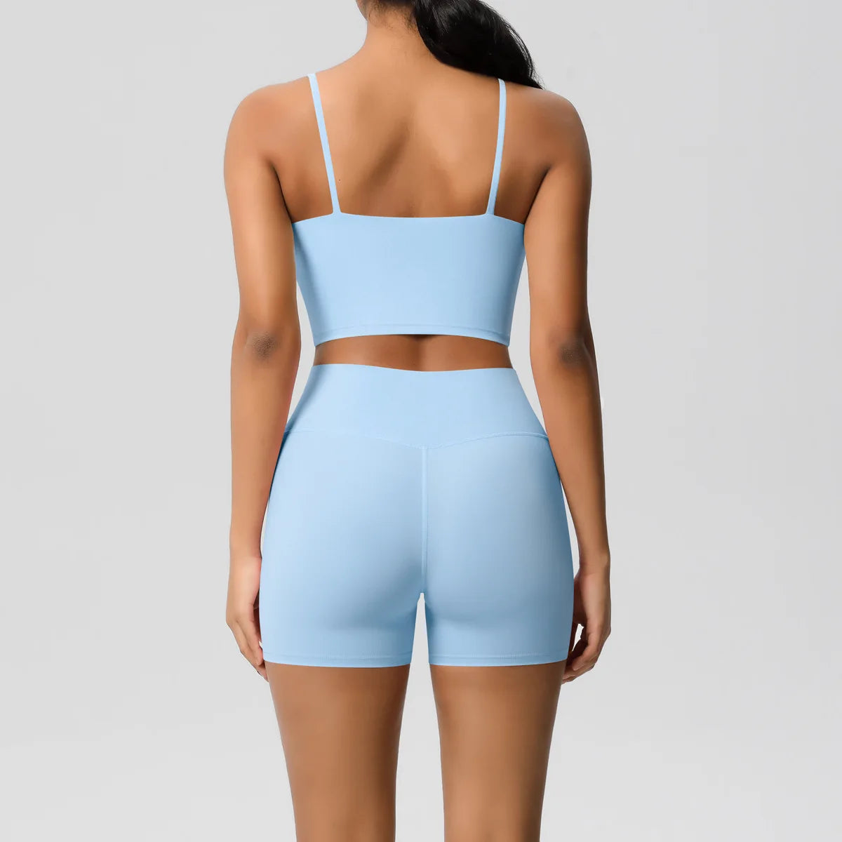 Yoga Sport Set Women Seamless Crop Top Bra Shorts Yoga Set Comfort Elastic Sportsuit Workout Outfit Fitness Gym Clothes