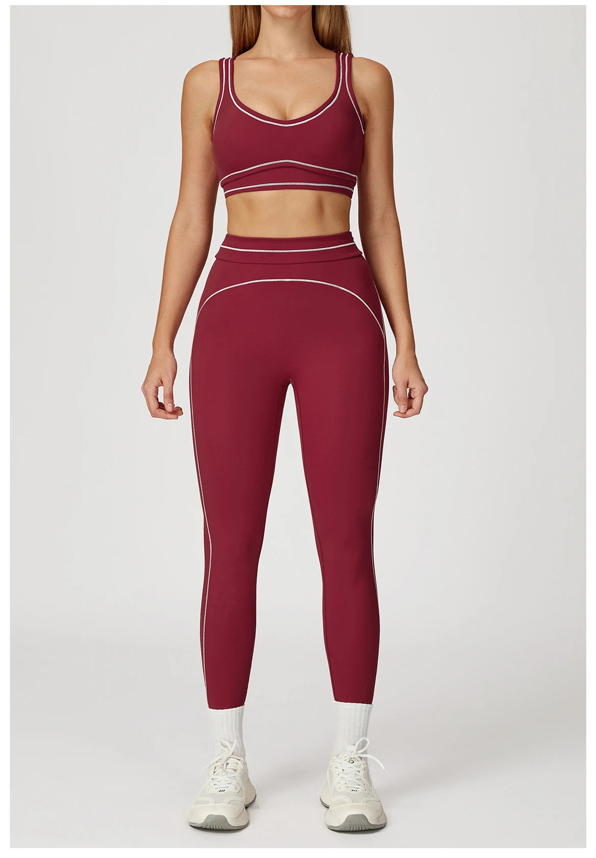 Women's Tracksuit Yoga Set 2PCS Sport Suit Gym Wear Workout Clothes Gym Outfits High Waist Legging Fitness Bra Set Sports Suits