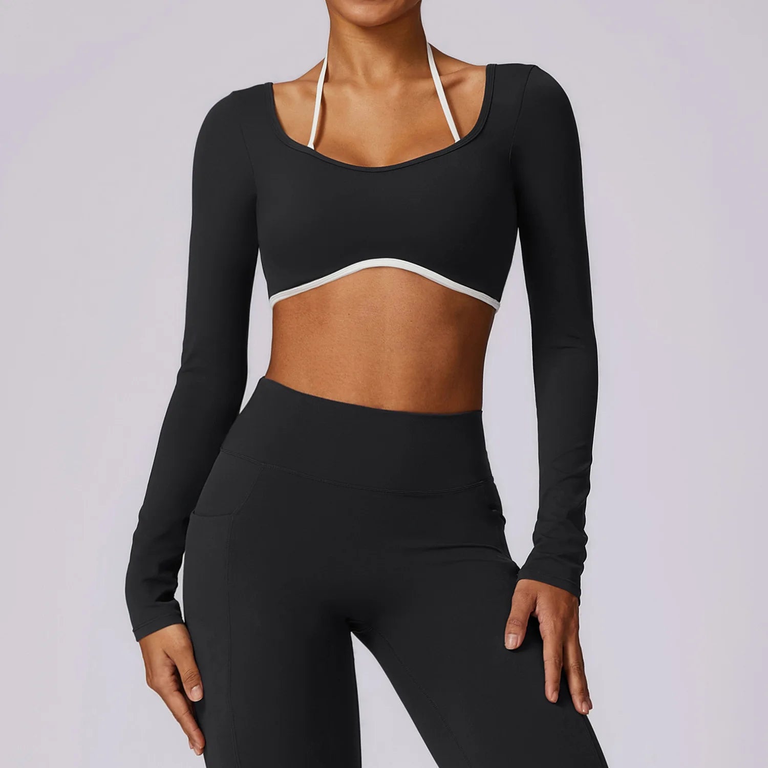 Hollowing Out Yoga Shirts For Women Long Sleeve Fitness Running Gym Clothes Workout Dry Fit Breathable High Elastic Sports Top