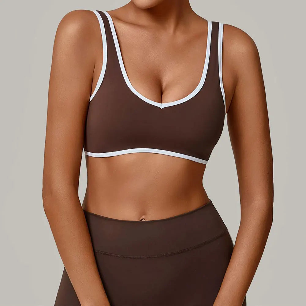 Patchwork Sports Underwear Anti-Sweat Fitness Top Women Yoga Bra Shockproof Crop Top Push Up Sport Bra Running Gym Workout Top