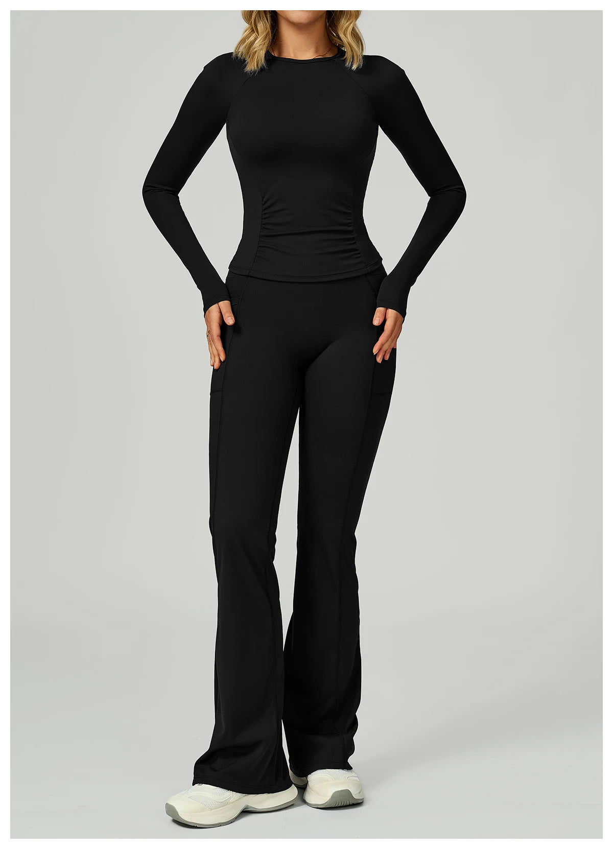2 Pieces Yoga Suit Women Sports Set Quick-Drying Gym Set Women Tracksuit Running Workout Long Sleeve Sports Yoga Clothing