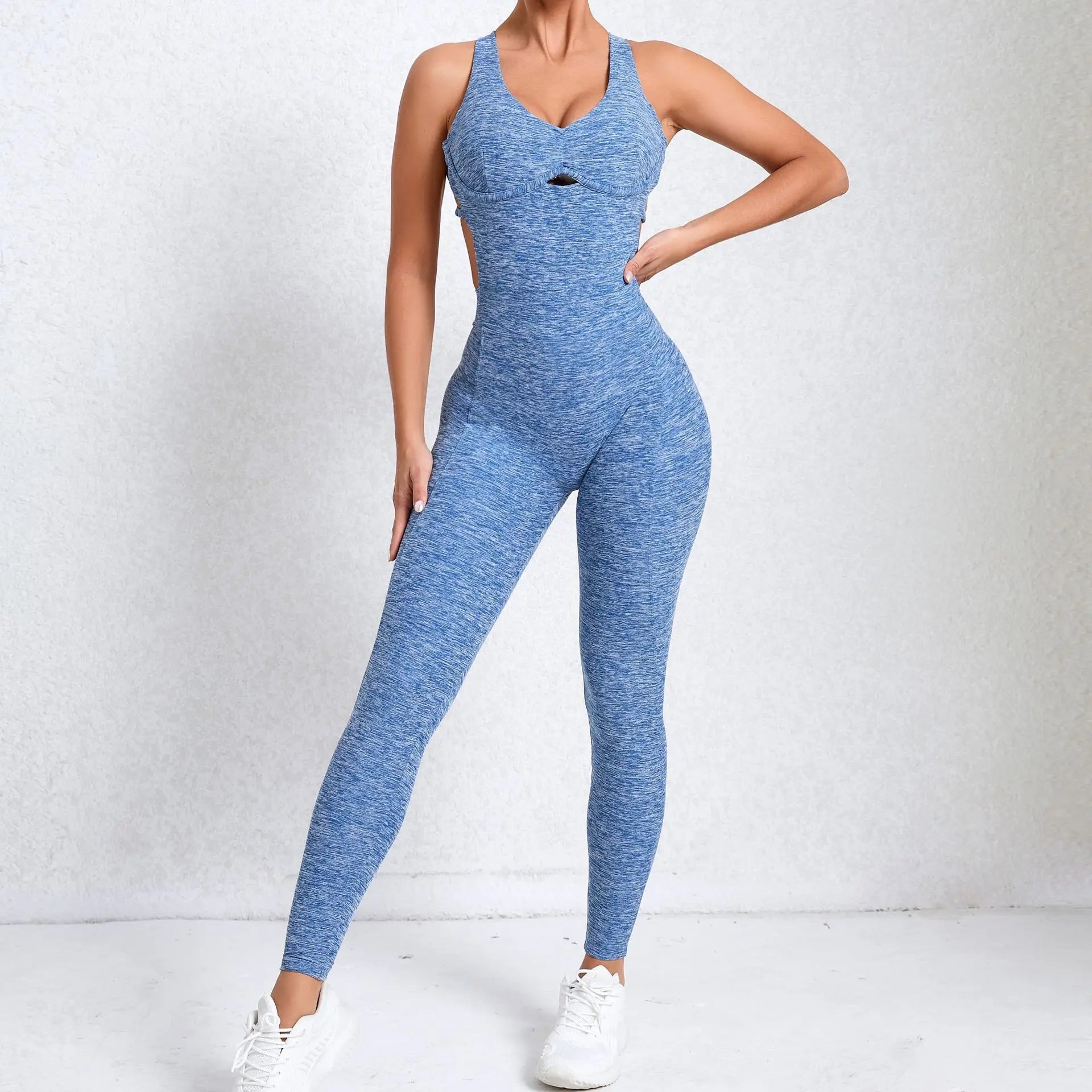 Yoga Set Jumpsuits Women Tracksuit Ribbed One Piece Fitness Rompers Sleeveless Backless Sportswear Gym Set Workout Clothes