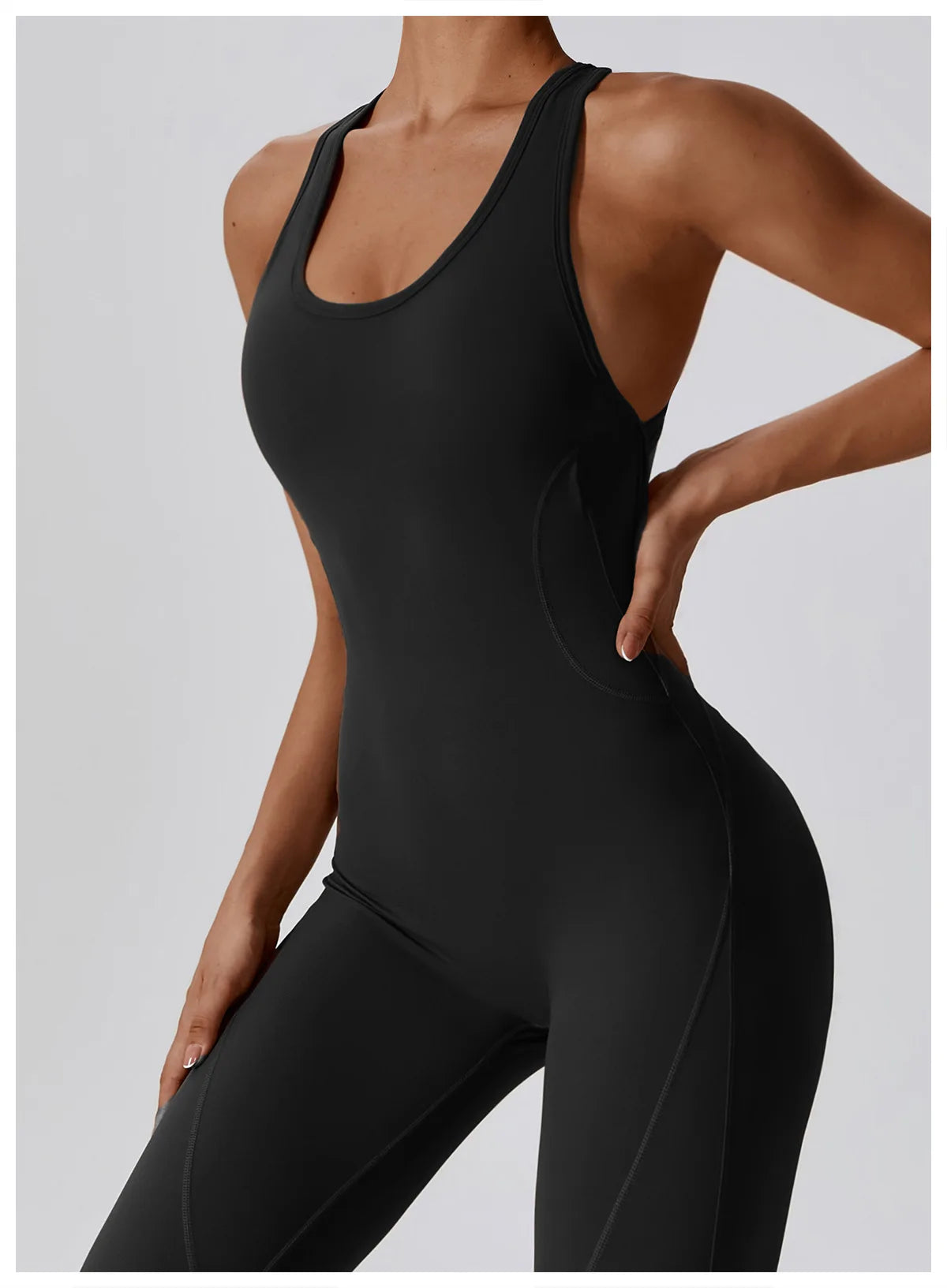 Open Back Jumpsuit for Women Workout Gym Romper Padded Yoga Set V Neck Gym Suit Backless Bodysuit Fitness Padded Gym Clothing
