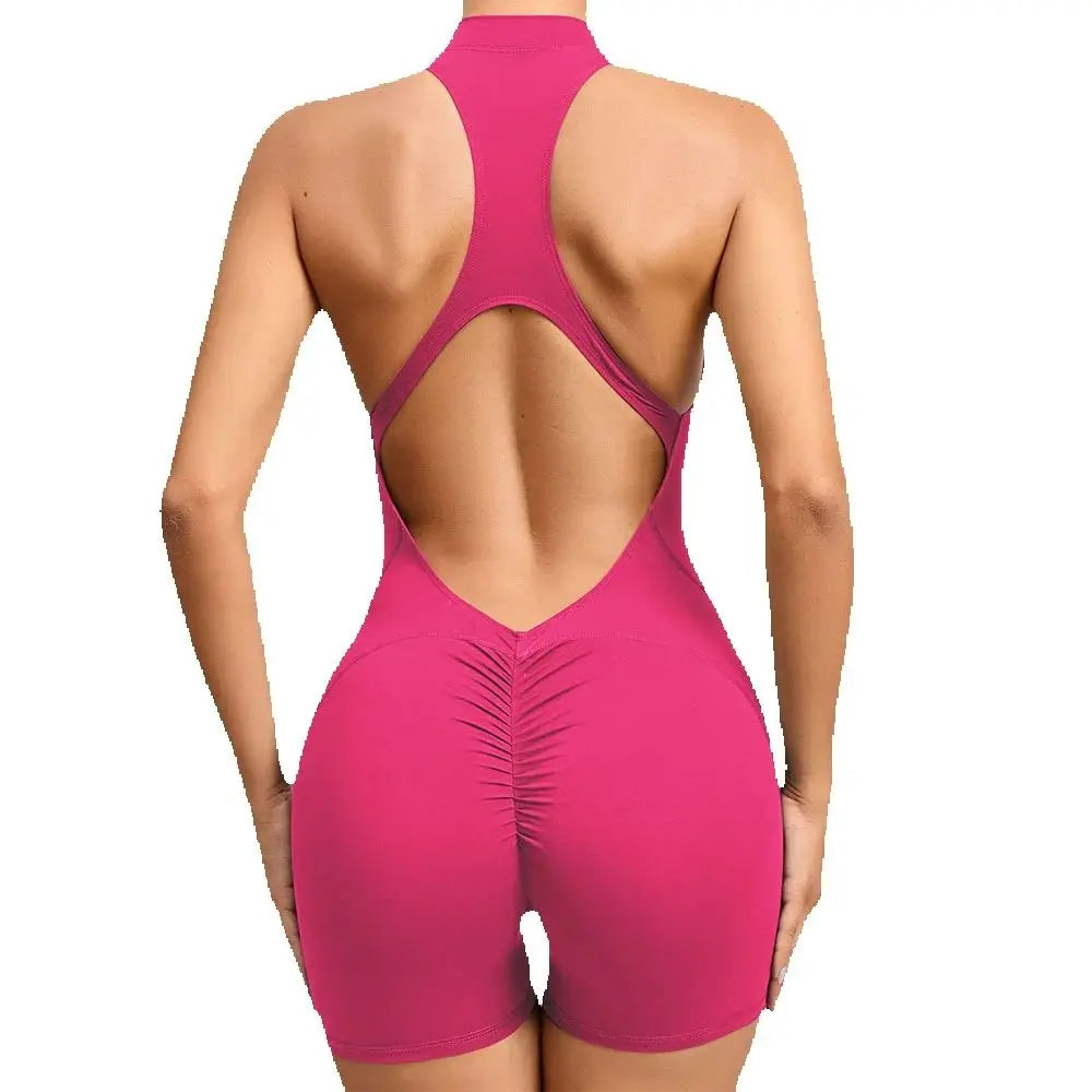 Women's Jumpsuit Fitness Suit Gym Rompers Sports Overalls for Woman Tracksuit Yoga Clothing Zipper Workout Set Sportswear