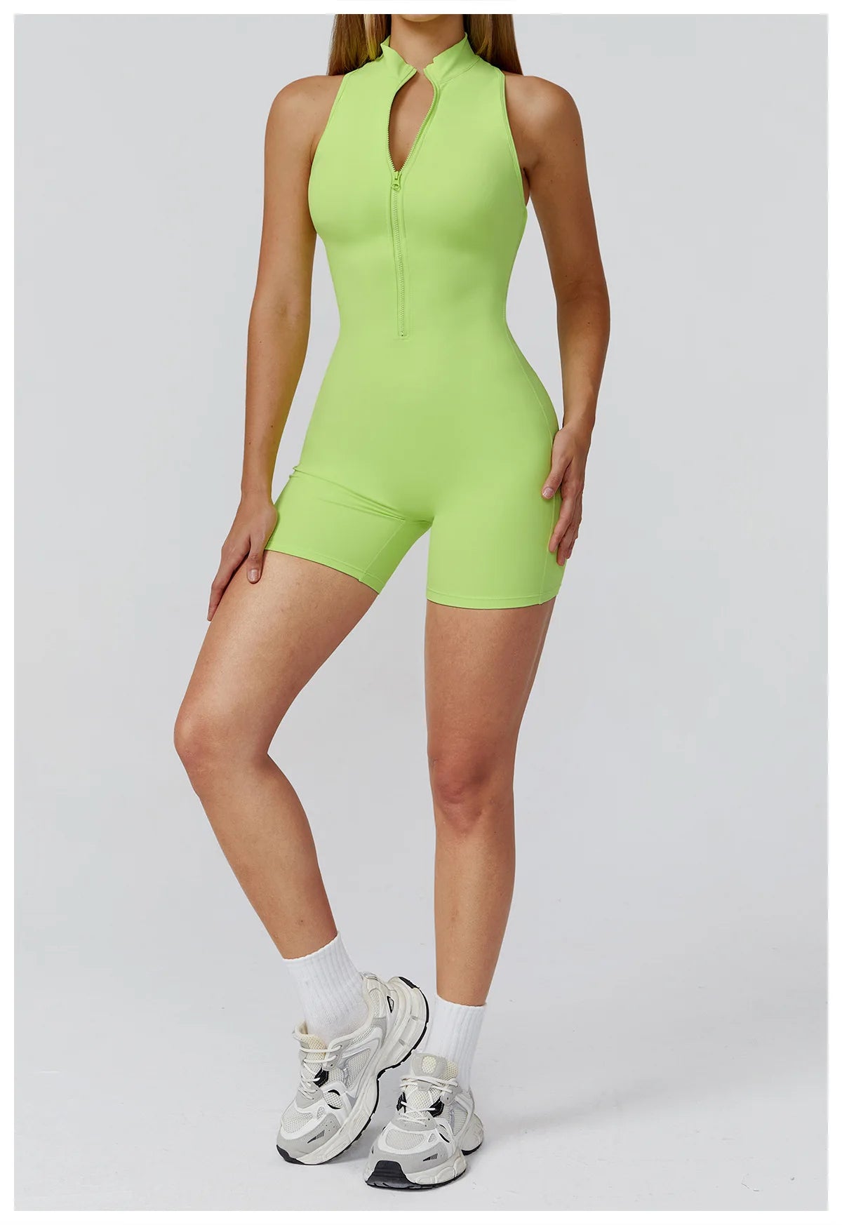 Scrunch Sports Overalls Gym Jumpsuit Women's Fitness Suit Short Sets for Woman Tracksuit Yoga Clothing Zipper Workout Sportswear
