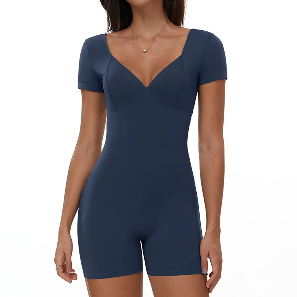 Yoga Jumpsuit Sexy Back V Rompers Gym Set Women Training Yoga Suit Sportswear Women Sports Jumpsuit Fitness Workout Bodysuits