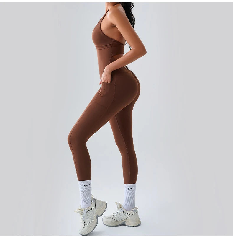 Workout Jumpsuit Sports Overalls Women Rompers Gym Clothing Running Tracksuit Fitness Gym Clothes Push Up Sportswear Yoga Set