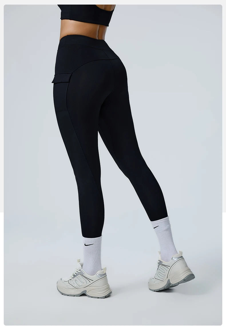 Women Yoga Pants High Waist Leggings Sport Gym Fitness Leggings Women Pocket Female Push Up Legging Tummy Control Running Tights