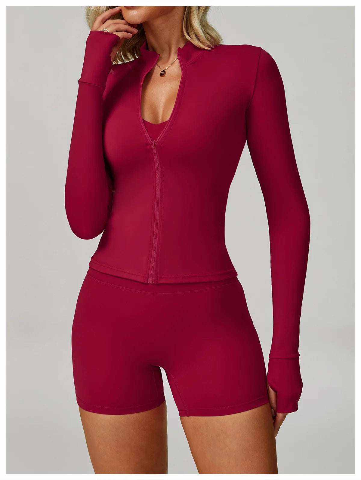 Zipper Yoga Shirts For Women Jacket Long Sleeve Fitness Running Gym Clothes Workout Dry Fit Breathable High Elastic Sports Top