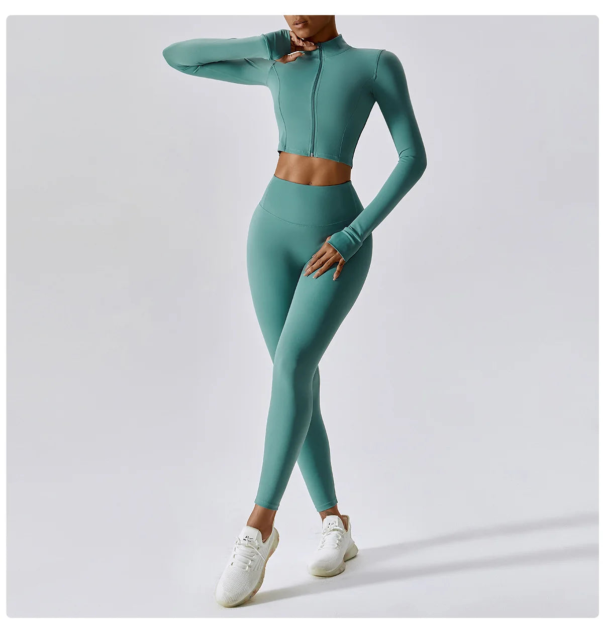 Women's Long Sleeve Top Zipper Jacket Yoga Shirts Running T-Shirt Workout Fitness Gym Sports Top Training Crop Top Clothes
