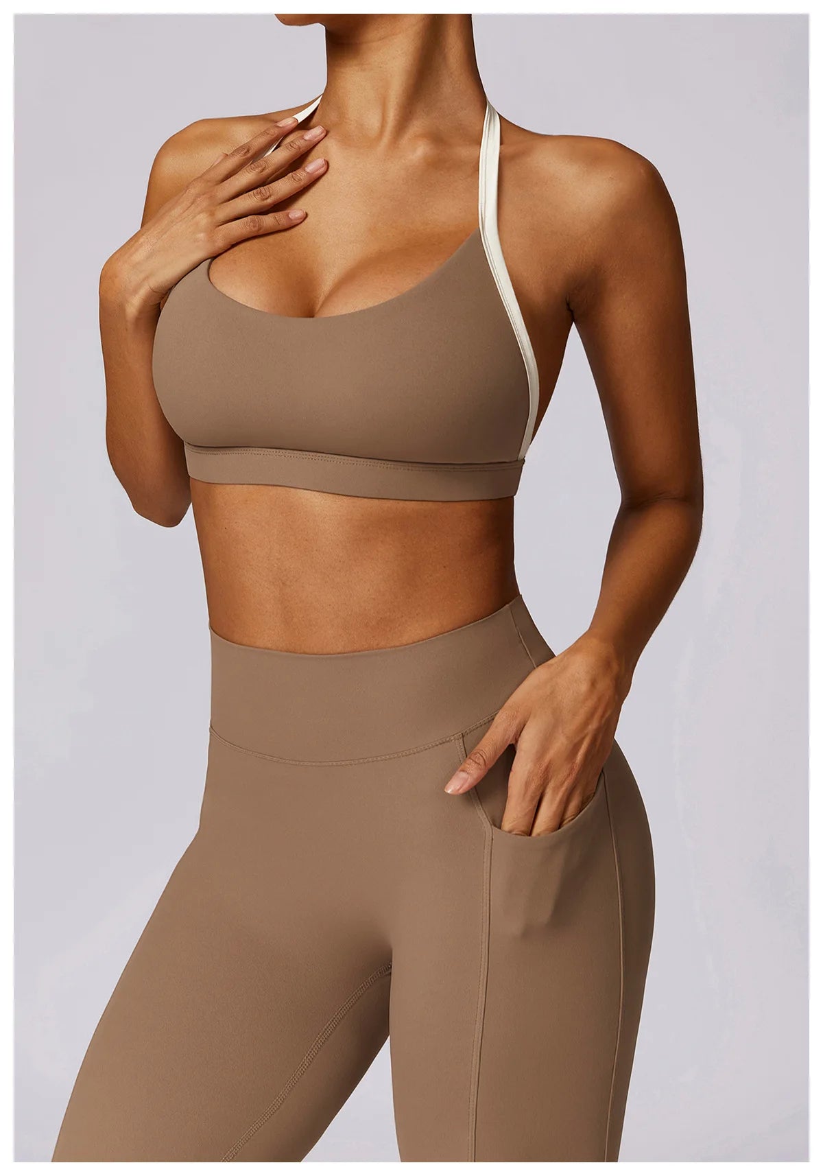 Women's Neck Hanging Back Beauty Yoga Bra Quick Drying Sports Underwear Gym Push Up Workout High-intensity Running Fitness Vest