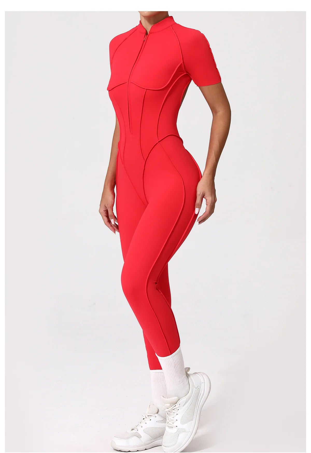 Gym Jumpsuit Women's Fitness Suit Zipper Long Sleeved Sets Sports Overalls for Woman Tracksuit Yoga Clothing Workout Sportswear