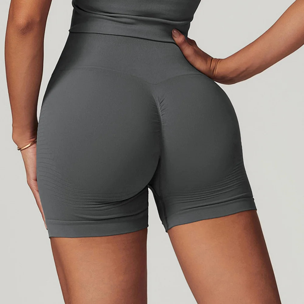 Seamless Women Yoga Shorts High Waist Workout Shorts Fitness Yoga Lift Butt Fitness Ladies Yoga Tights Gym Running Short Pants