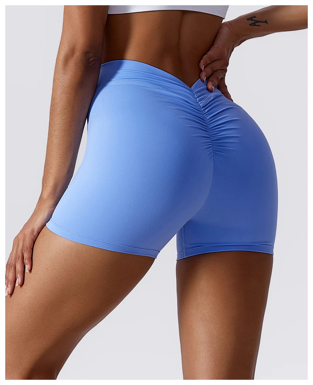 Women Yoga Shorts High Waist Scrunch Butt Lifting Comfort Fitness Gym Tights Squat Proof Naked Feel V-shaped Back Sports Shorts