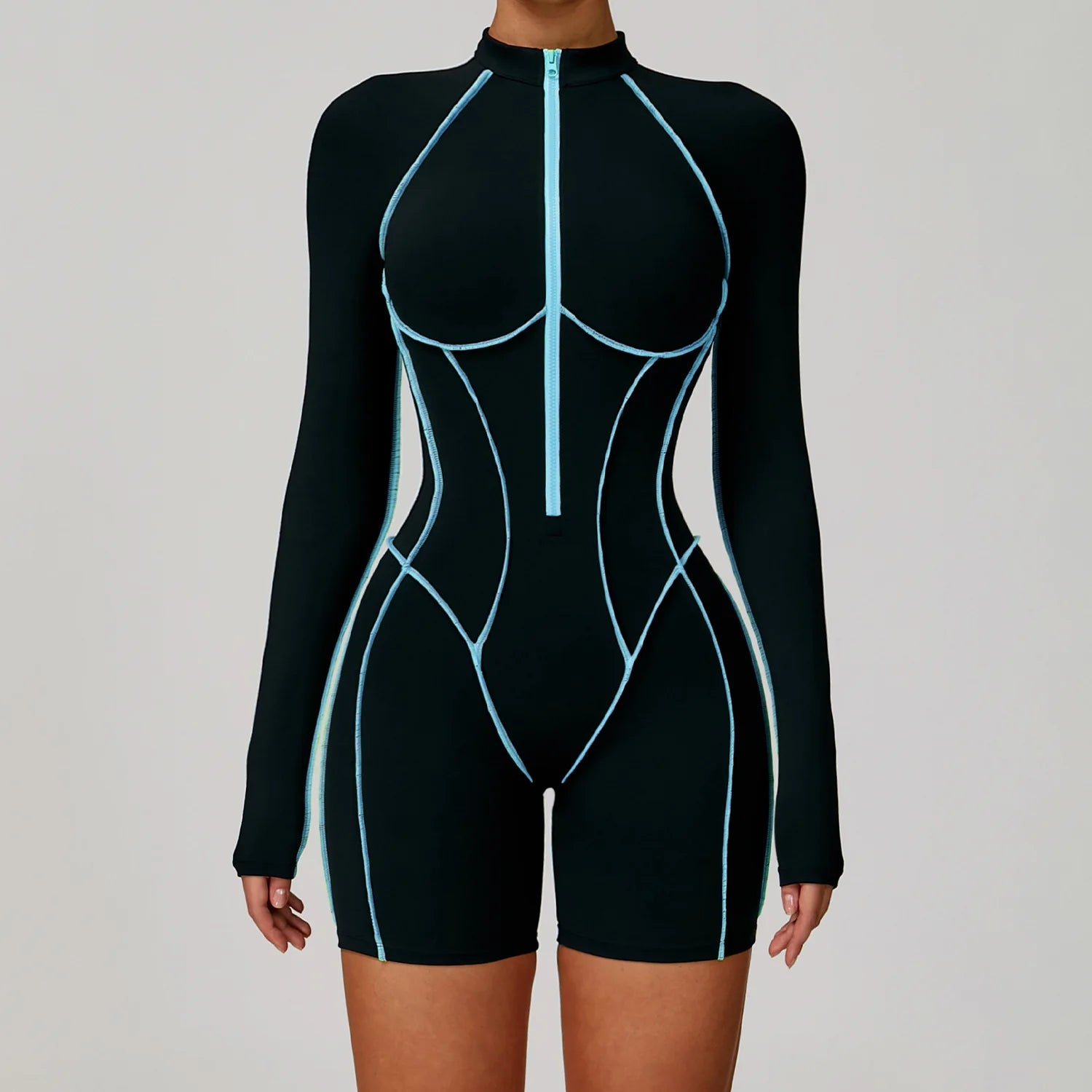 Zipper Rompers Women's Gym Jumpsuit Fitness Suit Short Sets Sports Overalls for Woman Tracksuit Yoga Clothing Workout Sportswear