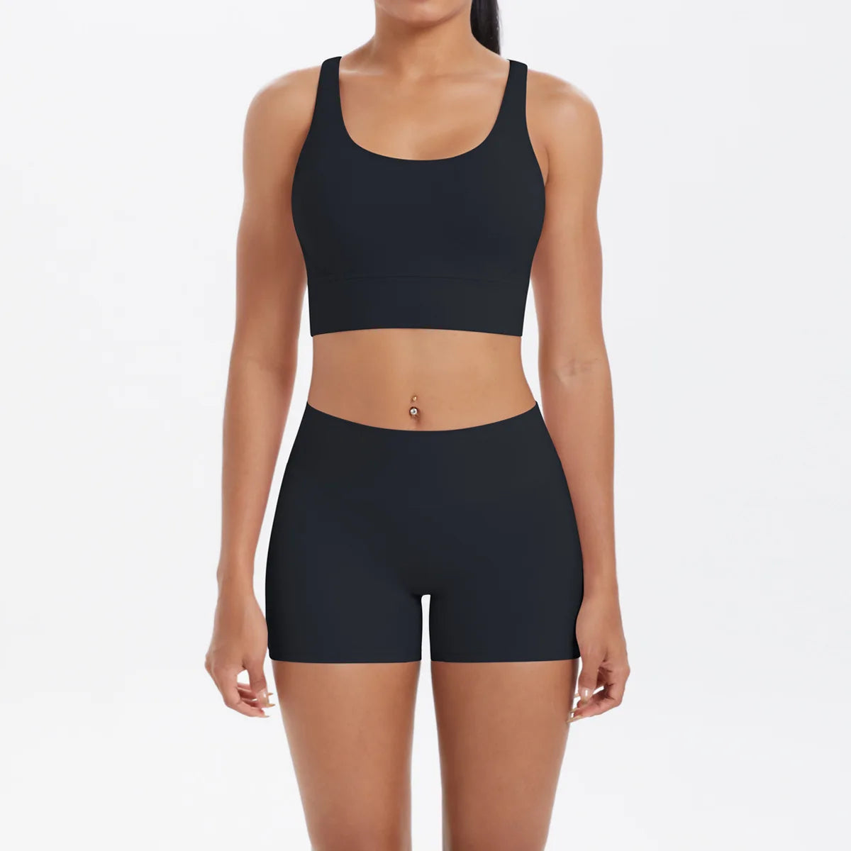 Yoga Sport Set Women Seamless Crop Top Bra Shorts Yoga Set Comfort Elastic Sportsuit Workout Outfit Fitness Gym Clothes
