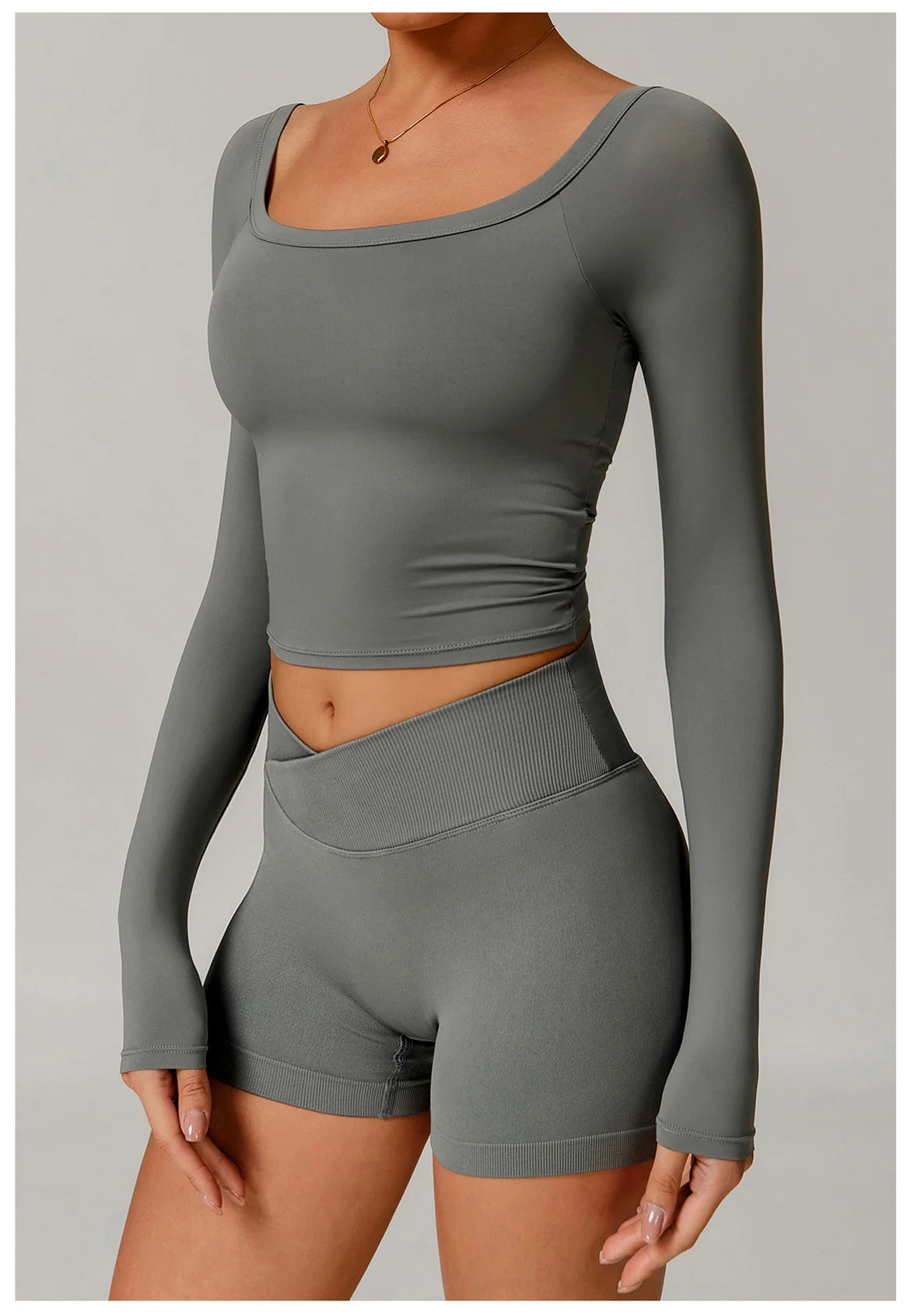 Sexy Yoga Shirts For Women Long Sleeve Fitness Running Push Up Gym Clothes Workout Dry Fit Breathable High Elastic Sports Top