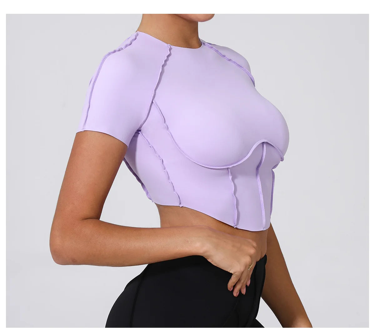 Women Yoga Top Line Sport T Shirts Fitness Clothes Short Sleeve Push Up Yoga Shirt Gym Top Running Active Wear Workout Sport Top