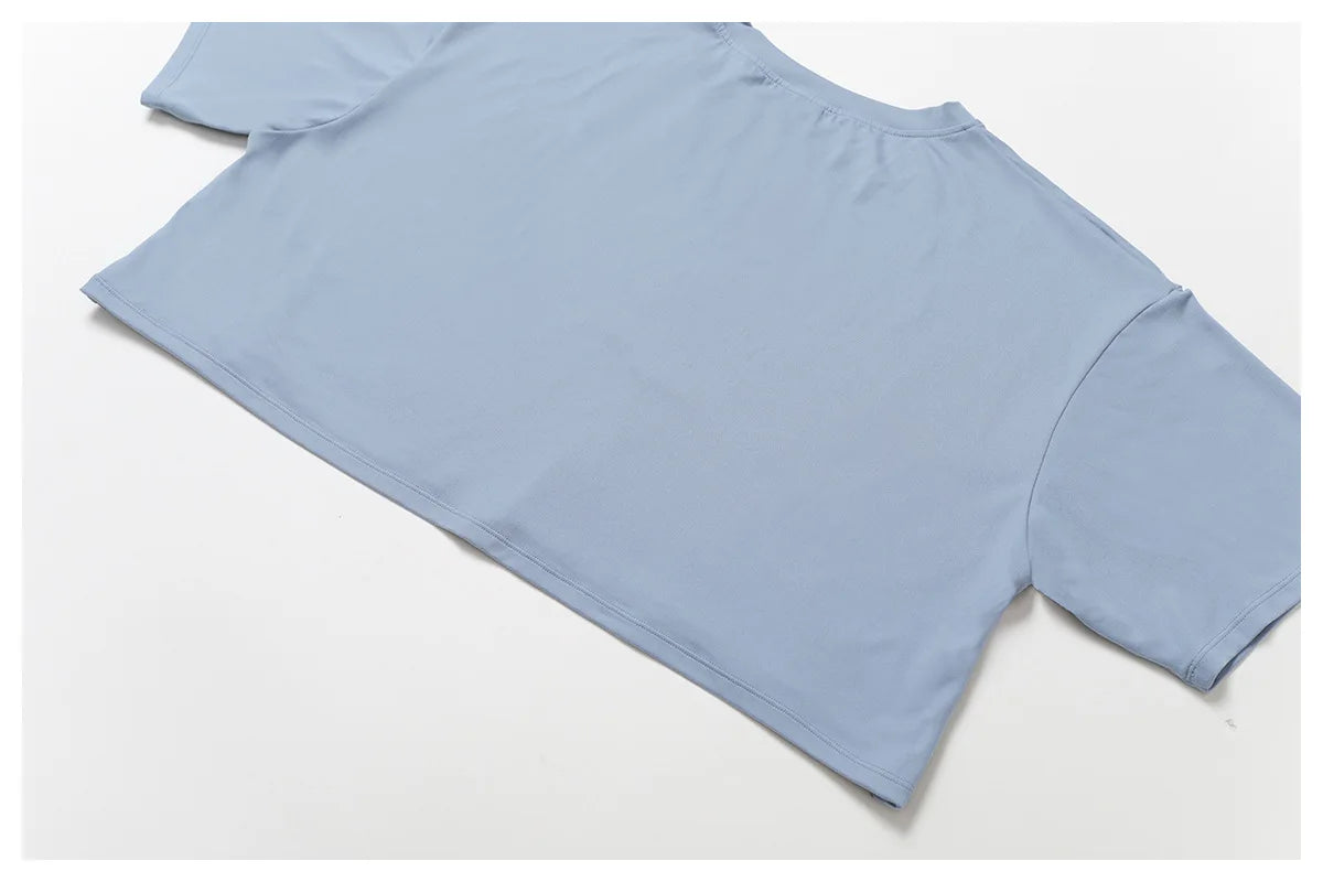 Summer New Sports Short Sleeved Top for Women Comfortable Round Neck Short T-shirt Fitness Running Yoga Short Sleeved Gym Shirt