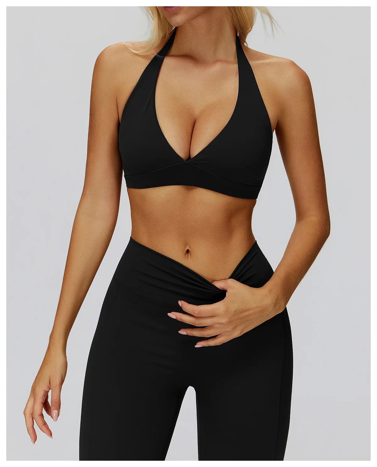Women Impact Sports Bra Seamless Halter Top High Support Push-up Open Back Gym wear Fitness Push Up Yoga Bra Workout Underwear
