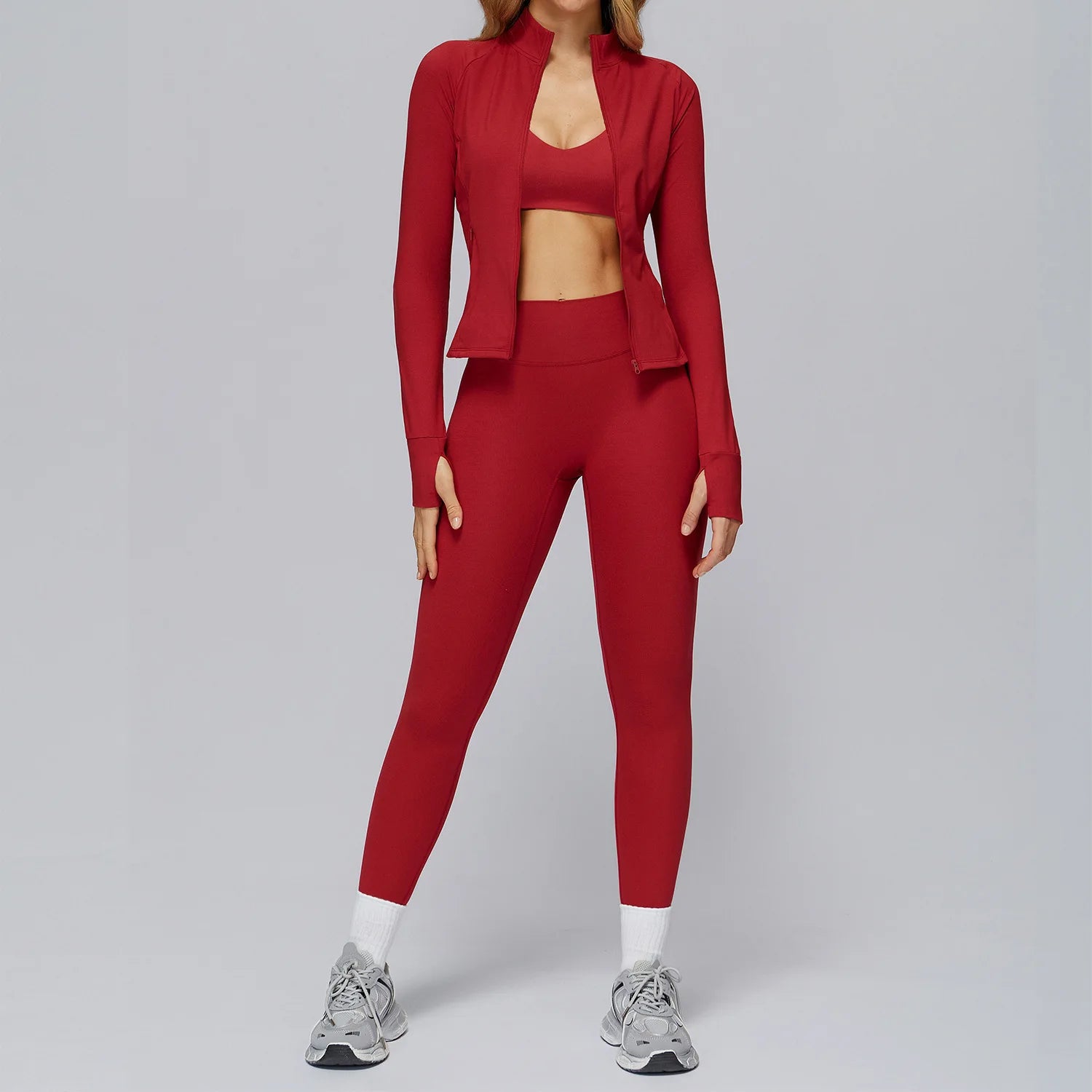Yoga Suit 2/3PCS Sports Set Gym Set Women Tracksuit Running Workout Clothes Long Sleeve Sports Bra Athletic Wear Yoga Clothing