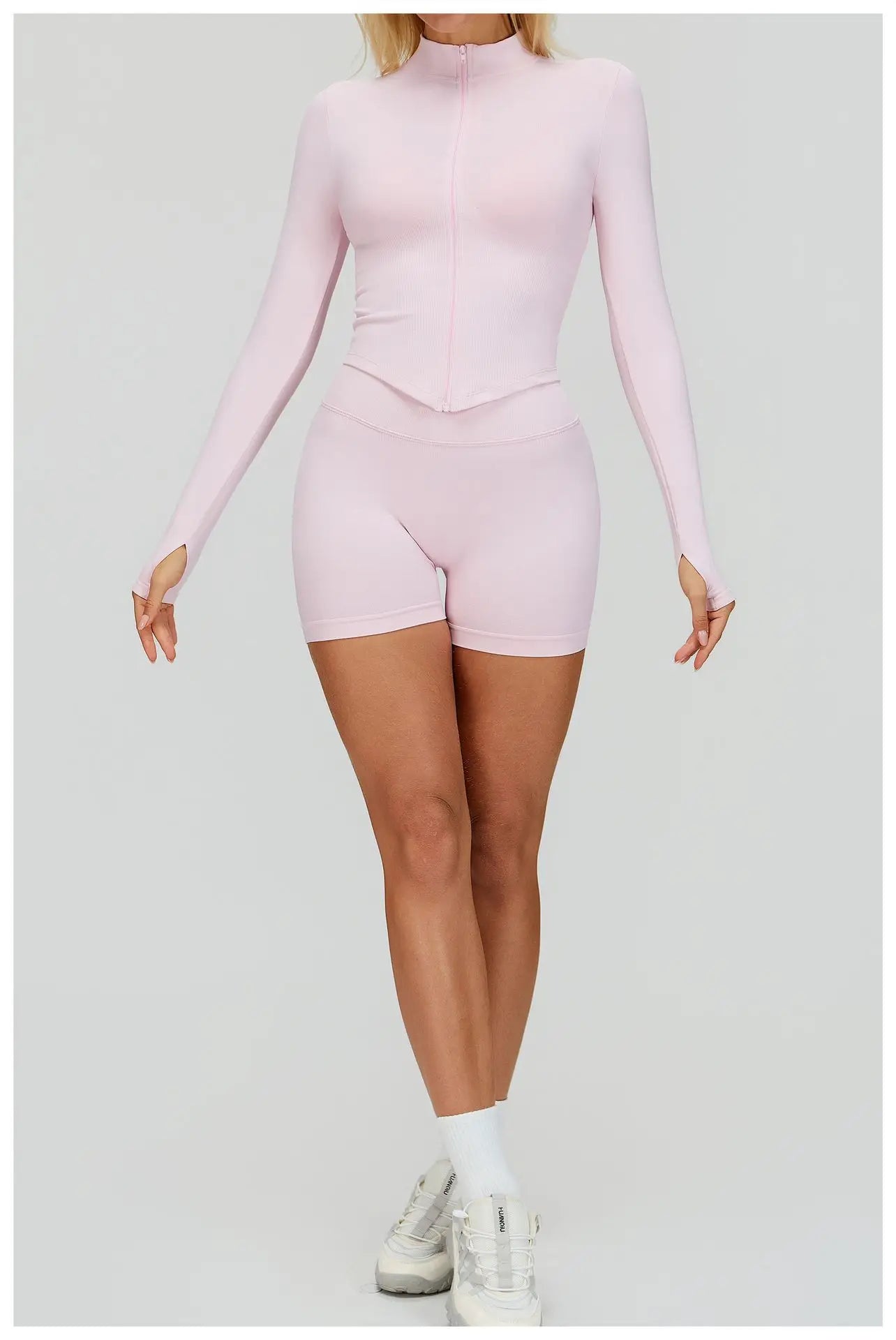 Seamless Outdoor Sports Long Sleeved Women Yoga Coat Quick Dry Zipper Cardigan Stand Up Collar Jacket Running Fitness Jacket Top