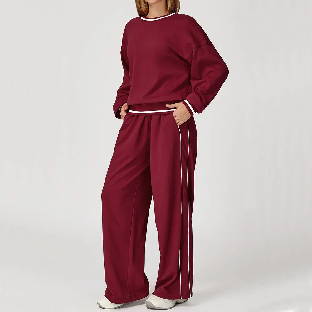 2PCS Winter Yoga Set Contrasting Hoodie Set Women's Tracksuit Comfortable Running Gym Set Women's Clothes Outdoor Sports Set