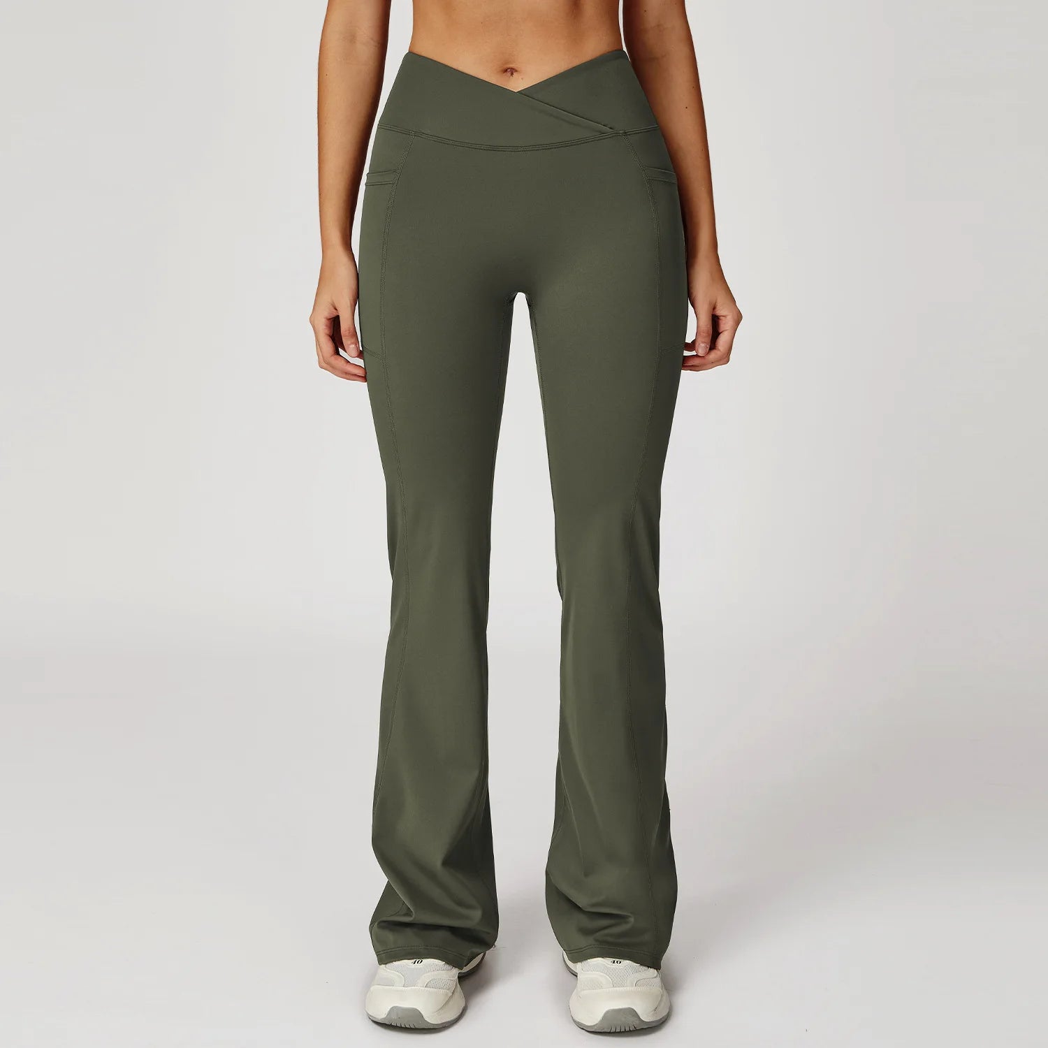 Women Flare Leggings Yoga Pants Bell-bottoms Yoga Trousers High Waist Fitness Pants Stretch Gym Casual Sports Wide Leg Pants