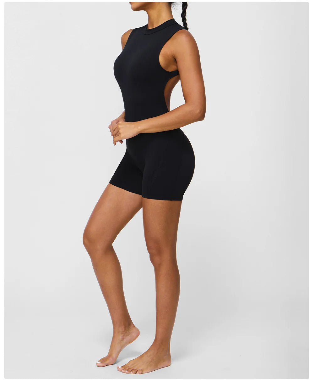 Sexy Back V Jumpsuits Women's Tracksuit Yoga Set One Piece Fitness Workout Rompers Sportswear Gym Set Workout Clothes For Women
