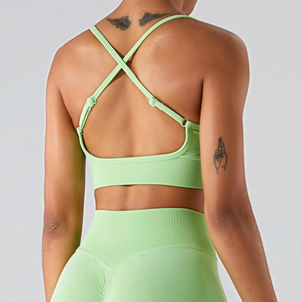 Women Sexy Cross Sports Bra Yoga Gym Top Women Workout Running Yoga Bra Stretch Women Sports Underwear Fitness Workout Tank Top