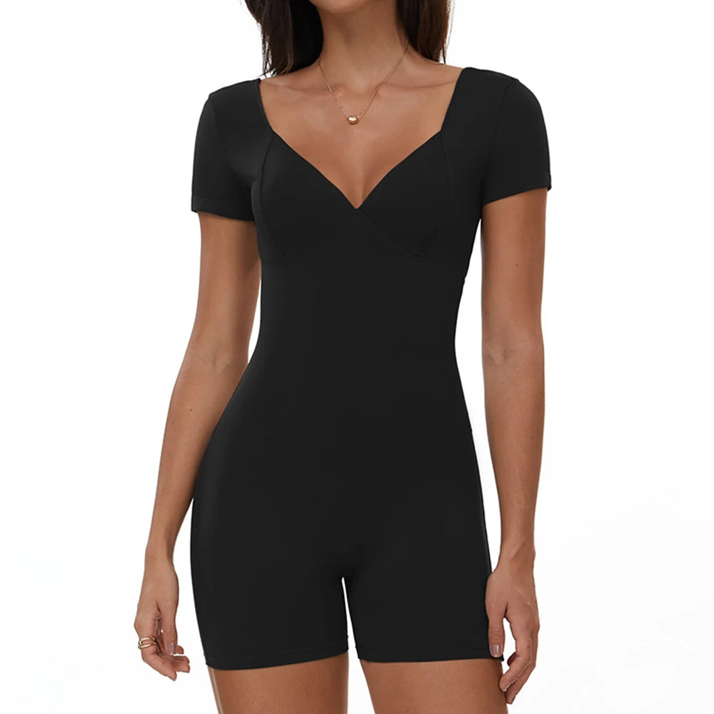 Yoga Jumpsuit Sexy Back V Rompers Gym Set Women Training Yoga Suit Sportswear Women Sports Jumpsuit Fitness Workout Bodysuits