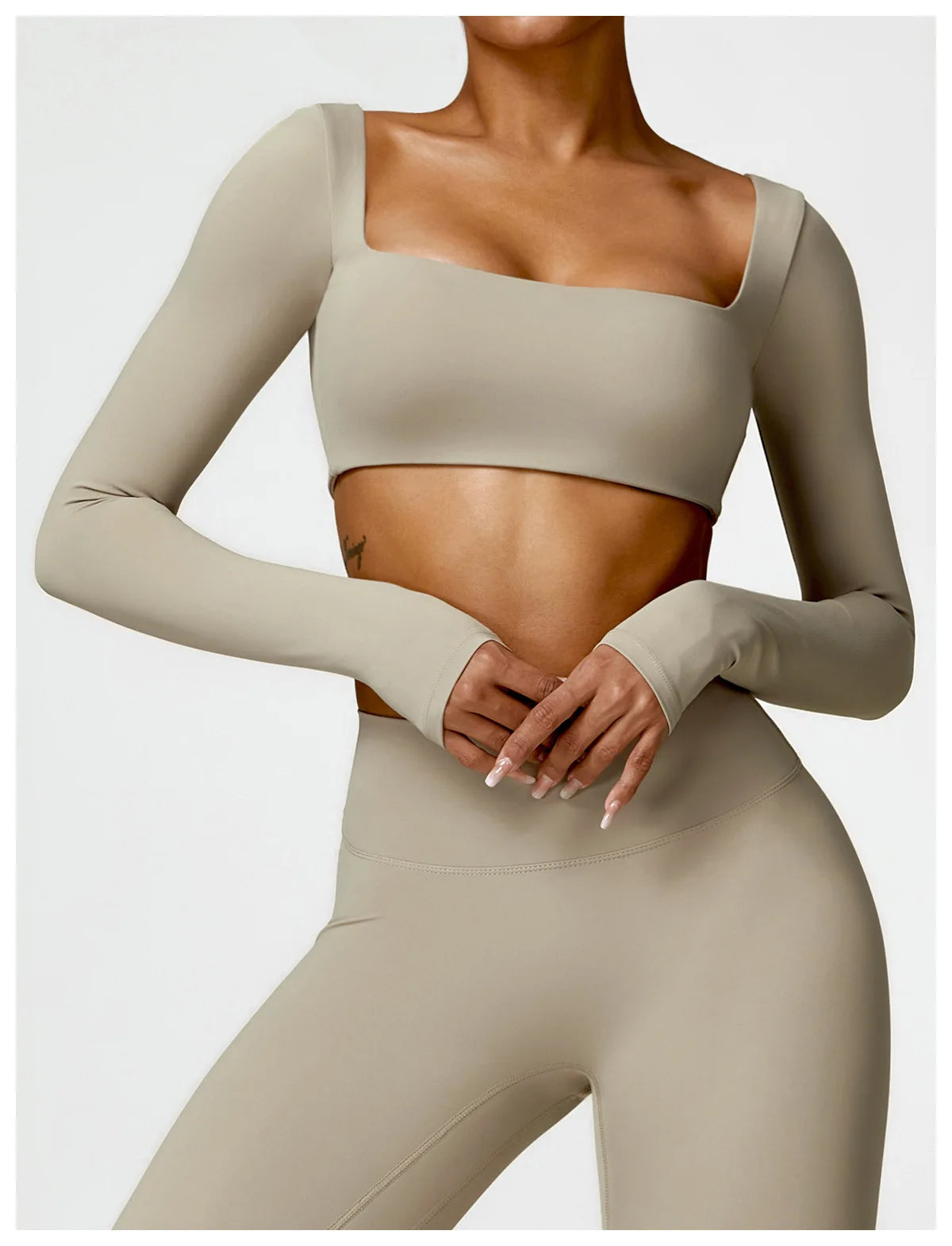 Winter Yoga Long sleeved Women's Outdoor Running Fitness Wear T-shirt Long sleeved Yoga Shirt Gym Push Up Workout Sports Top