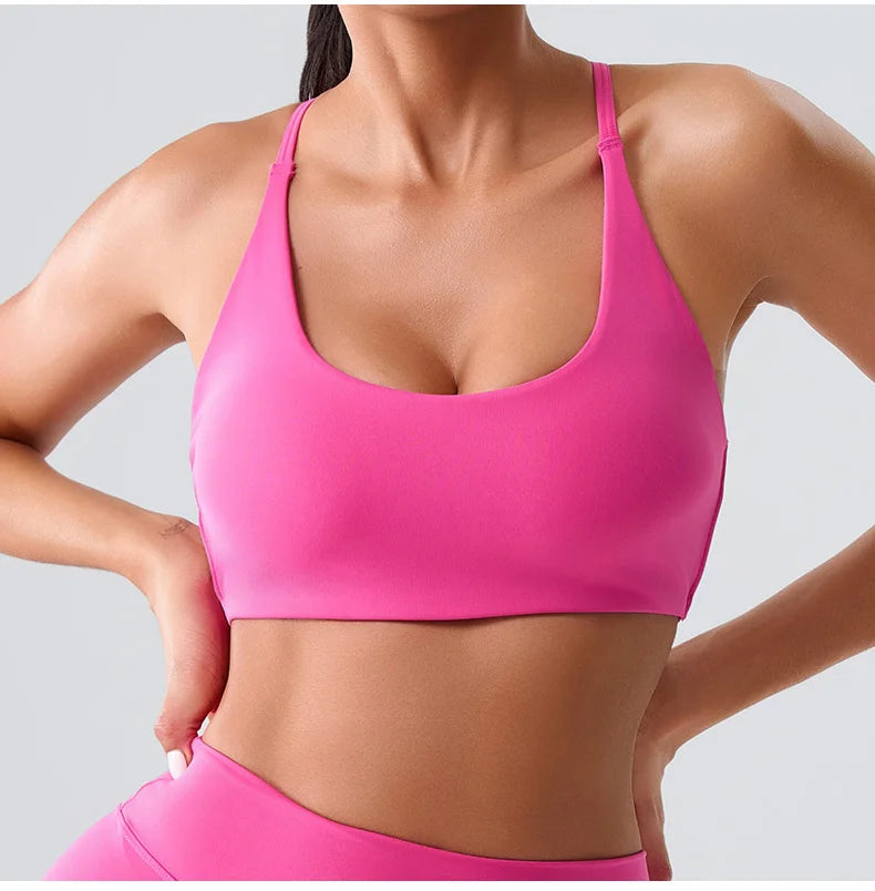 Women Fitness Yoga Bra Race Back Sports Bras Nylon Top Women Bra Sexy Breathable Underwear For Women Gym Bra Running Workout Bra