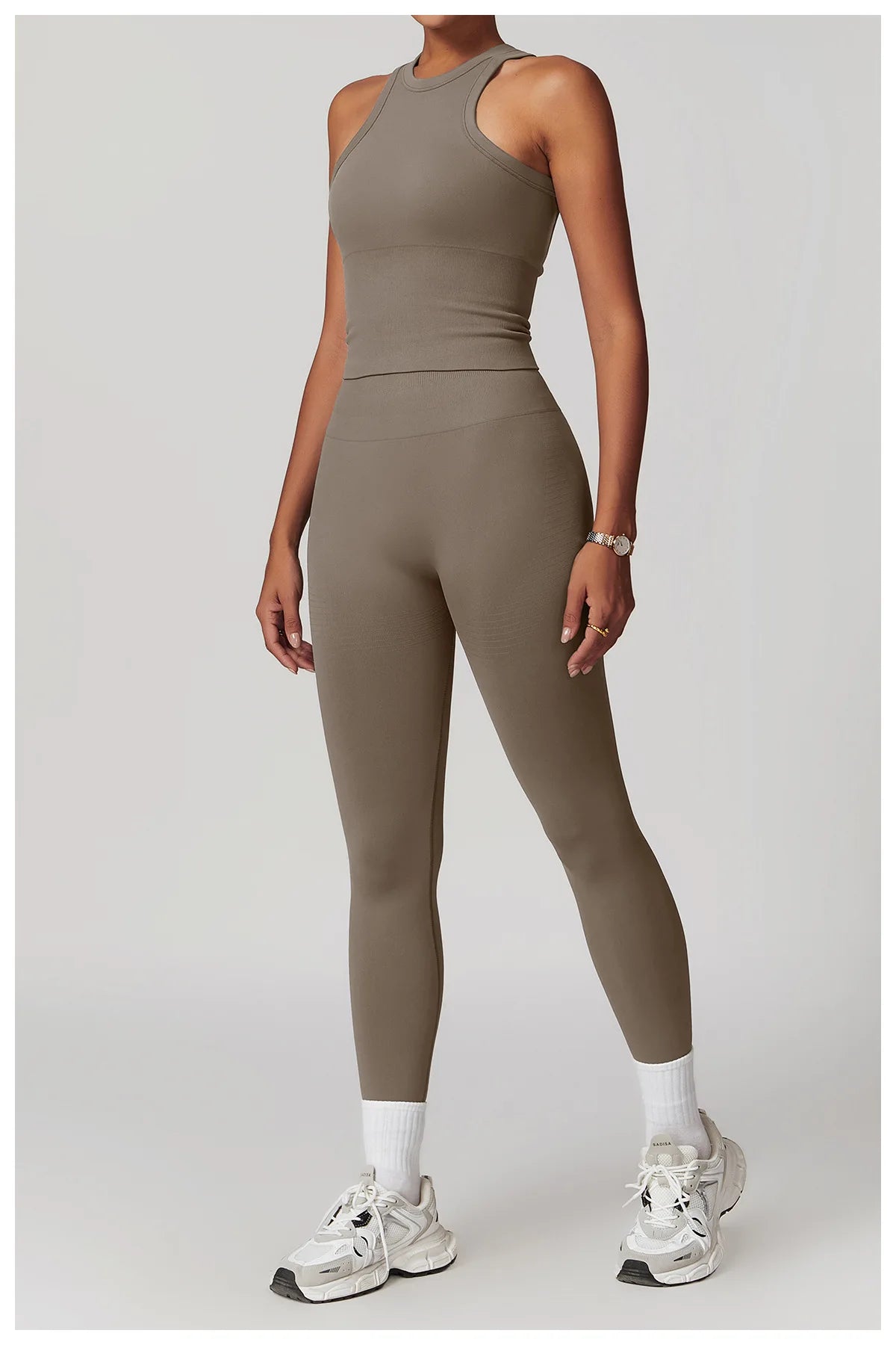 2PCS Seamless Women Tracksuit Yoga Set Workout Outfit Sportswear Gym Clothing Fitness Long Sleeve High Waist Legging Sports Suit
