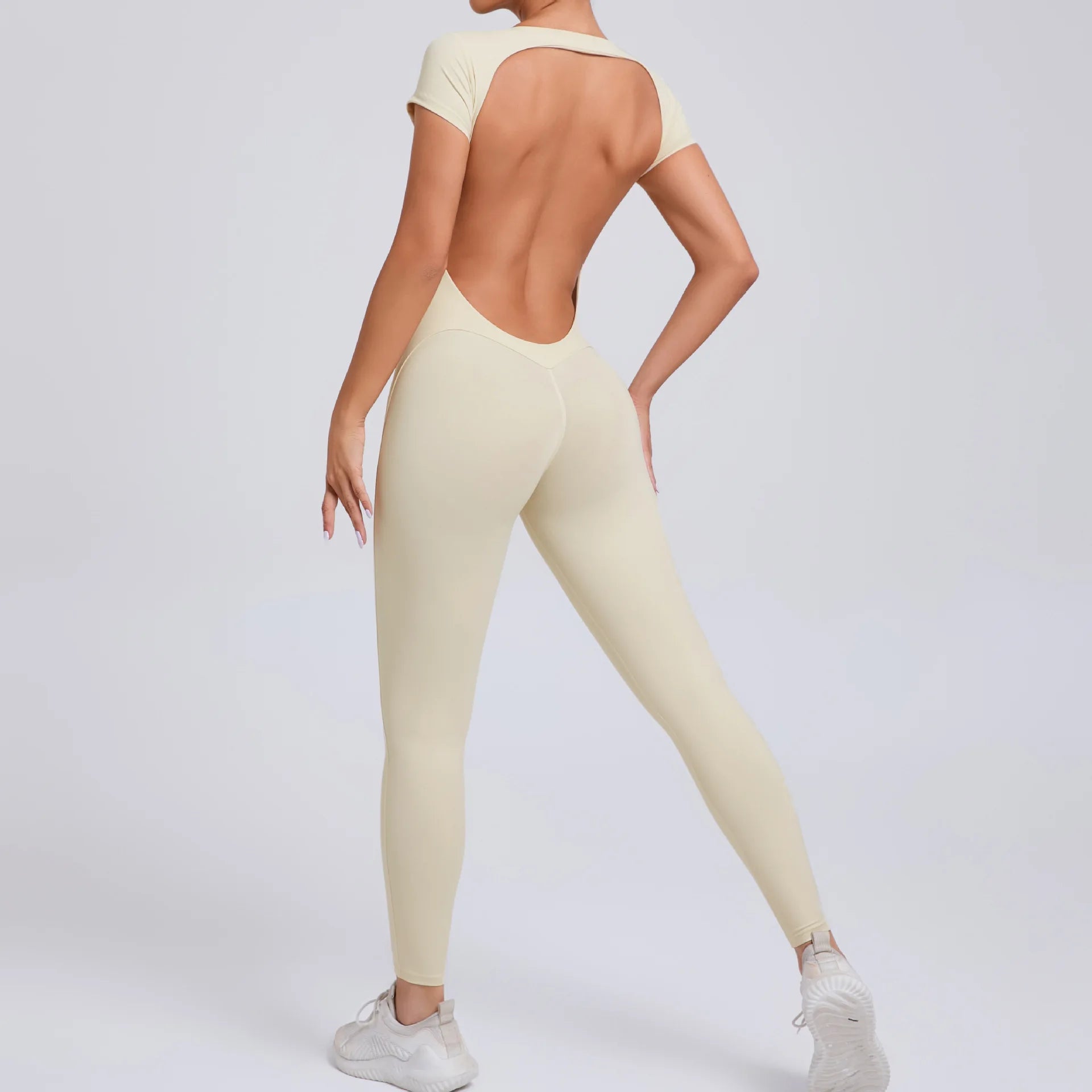 Yoga Suit Women's Jumpsuit One Piece Sports Suit Short Sleeve Gym Clothes Push Up Training Fitness Yoga Bodysuit Sportswear