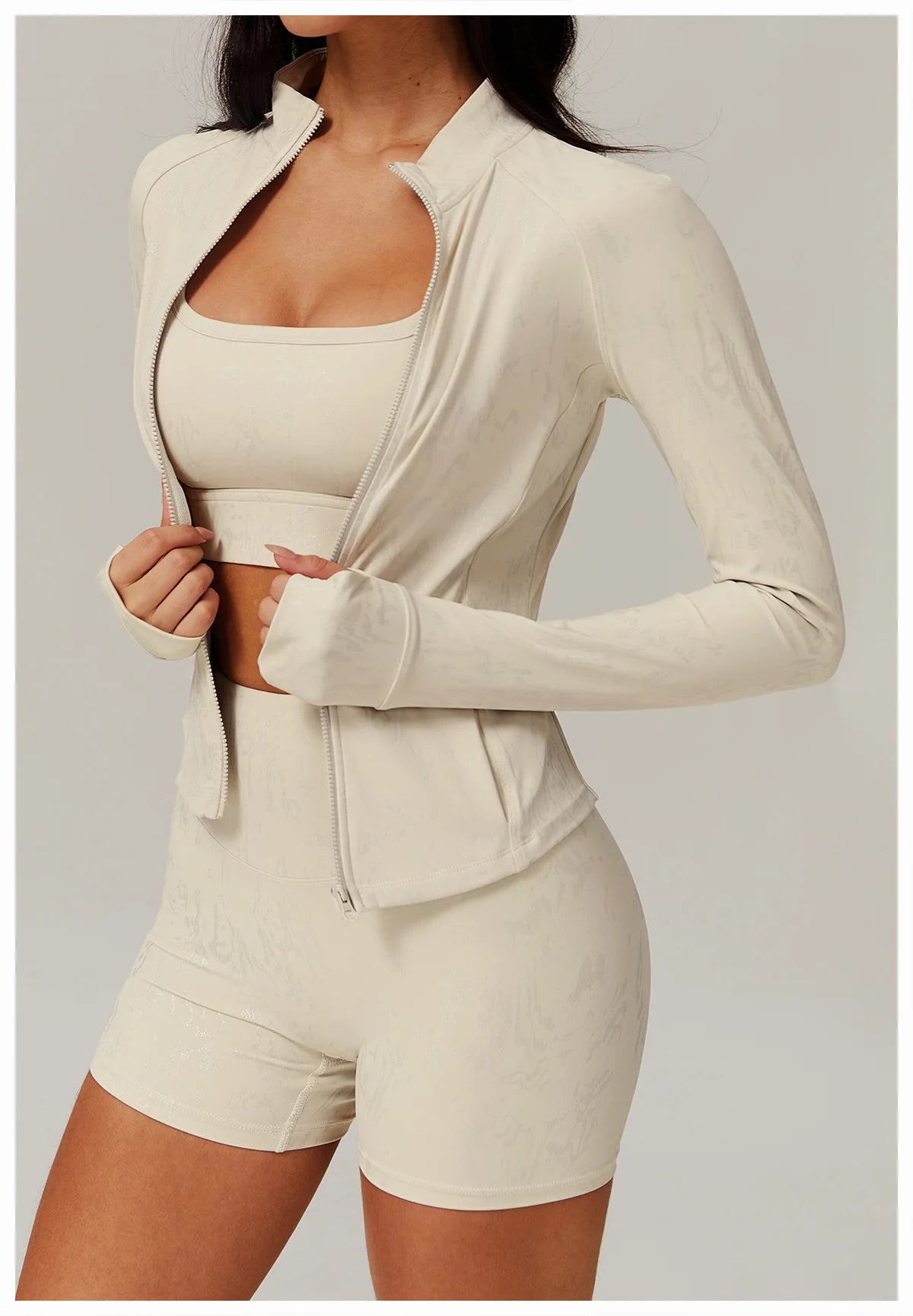 Zipper Jacket Women Yoga T-shirts Crop Tops Solid Sports Top Long Sleeve Running Shirts Sexy Quick Dry Fitness Gym Sport Wear