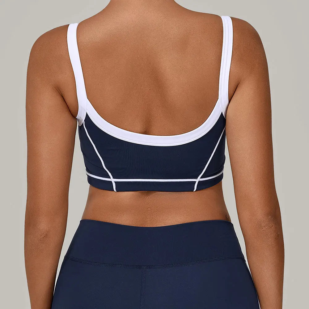 Patchwork Sports Bra Anti-Sweat Fitness Top Women Yoga Bra Shockproof Crop Top Push Up Sport Bra High Strength Gym Workout Top