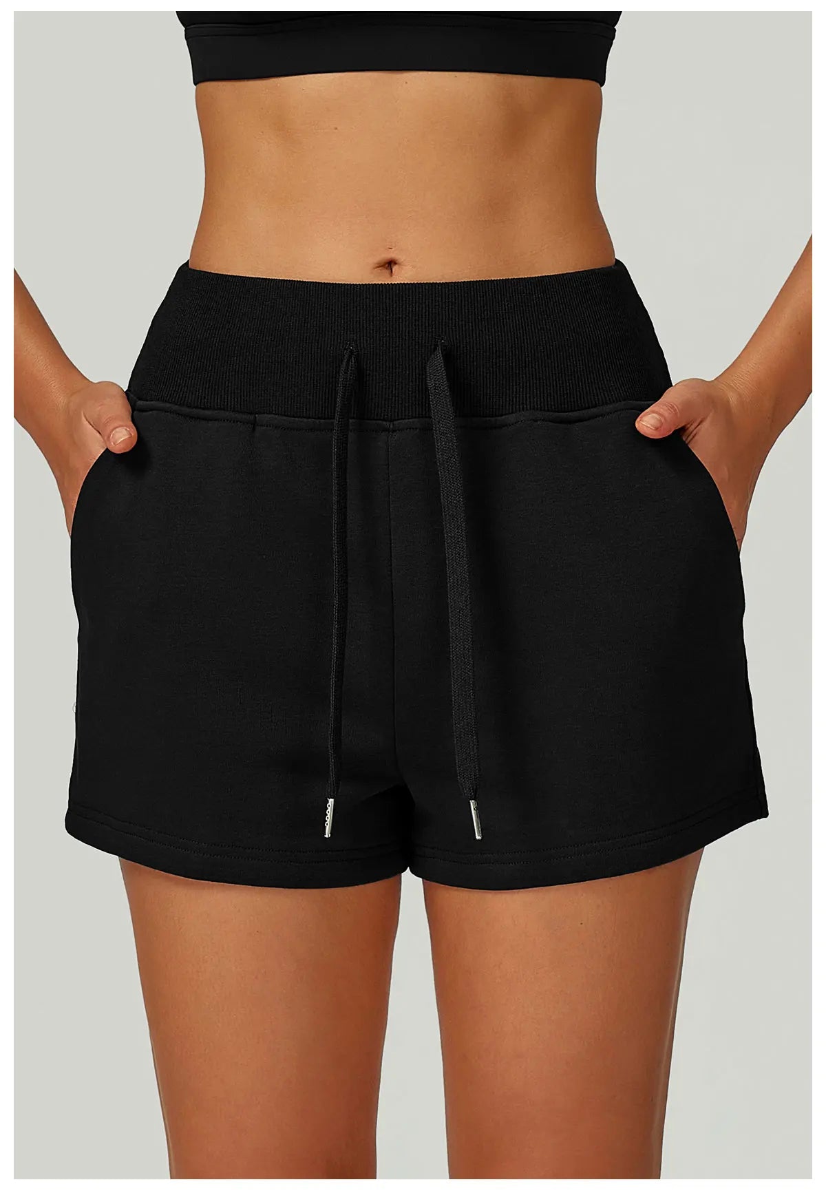 Winter High Waisted Sports Shorts Women's Pocket Drawstring Yoga Shorts Outdoor Sports Shorts Casual Versatile Running Shorts