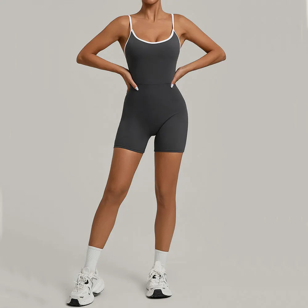 Summer Workout Jumpsuit Sports Overalls Women Rompers Gym Clothing Running Fitness Suits Gym Tracksuit Short Sportswear Yoga Set