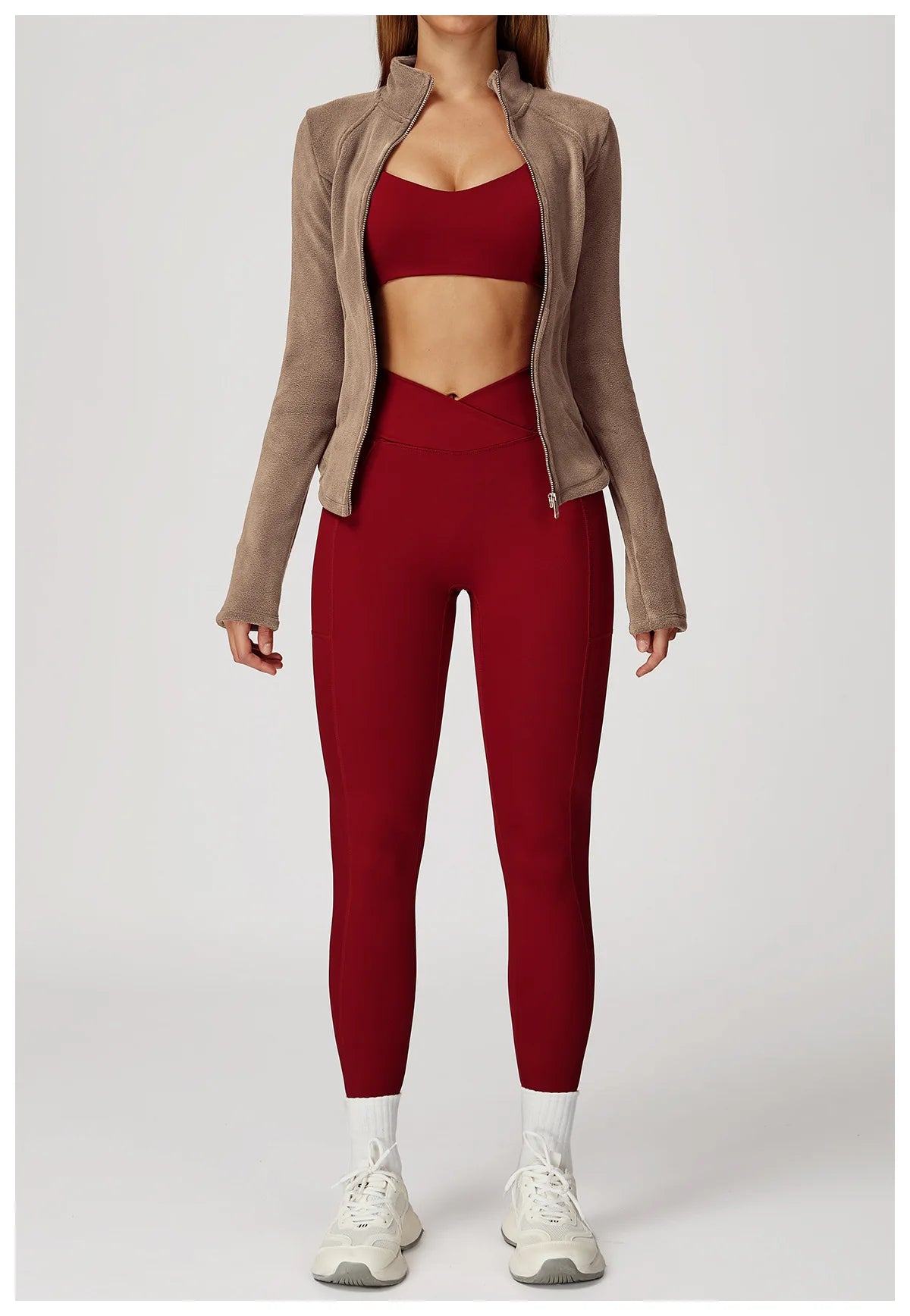 Winter Fleece Jacket for Women Yoga Long Sleeved Lamb Fleece Jacket Fleece Outdoor Top Thickened Warm Jacket for Women Top