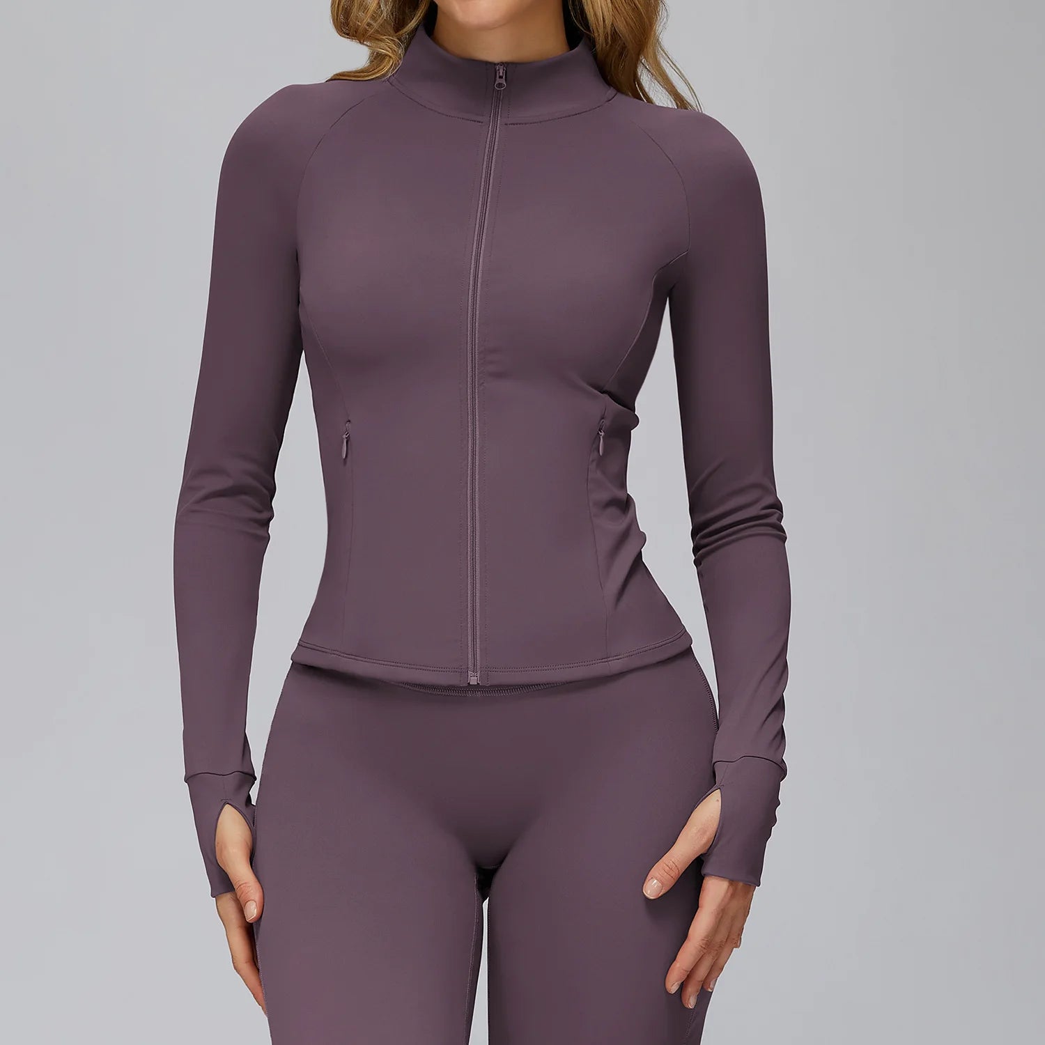 Zip Fitness Clothes Women Long Sleeve Sports Jacket Gym Clothes Woman Yoga Shirt Quick Dry Top Sunscreen Sportswear Yoga Clothes