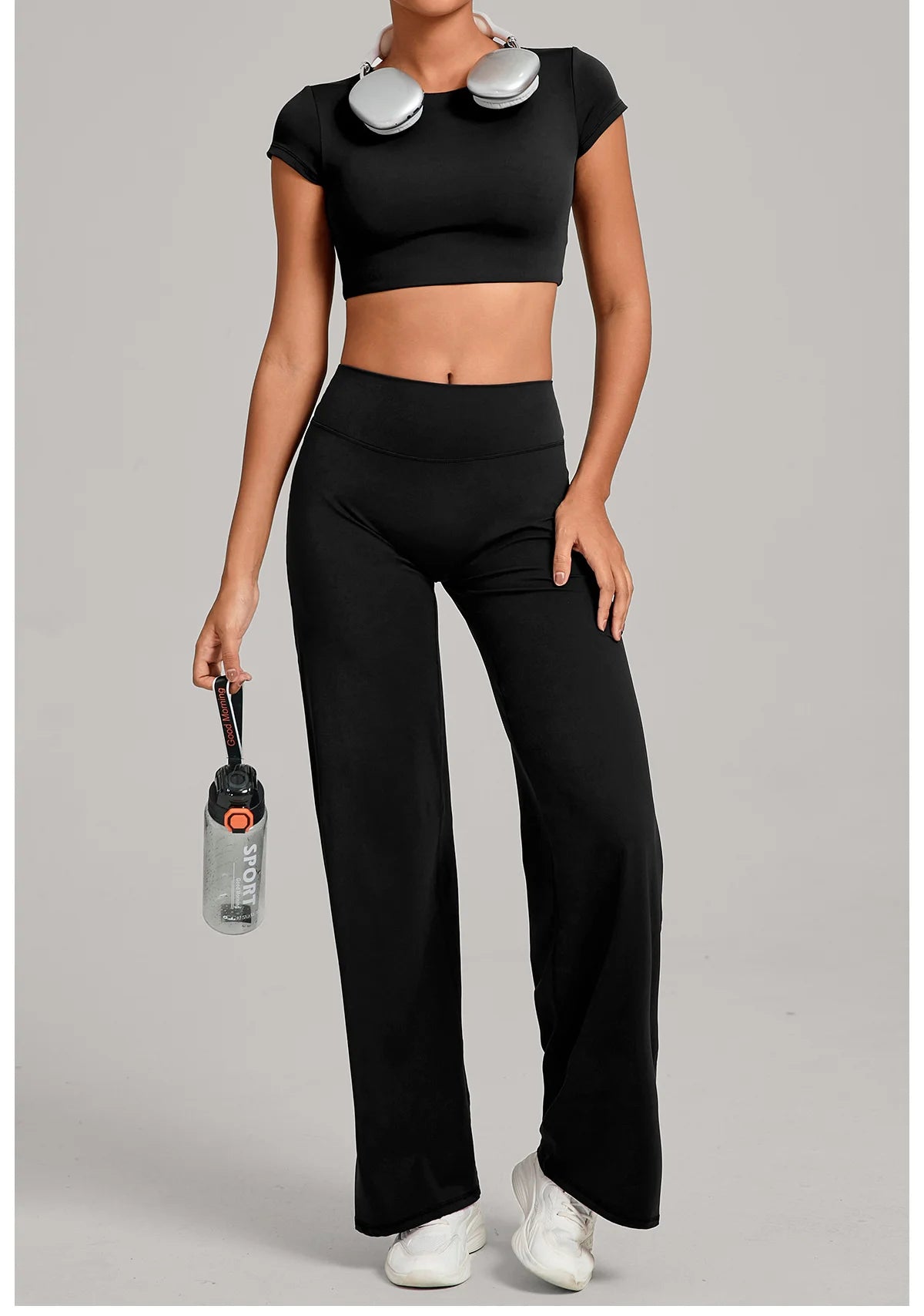 Women Tracksuit Yoga Suit 2PCS Sports Outfits Gym Set Running Workout Clothes Sports Short Sleeves Athletic Wear Yoga Clothing