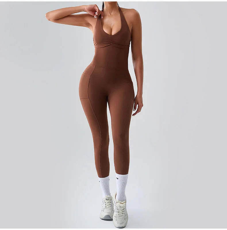 Workout Jumpsuit Sports Overalls Women Rompers Gym Clothing Running Tracksuit Fitness Gym Clothes Push Up Sportswear Yoga Set