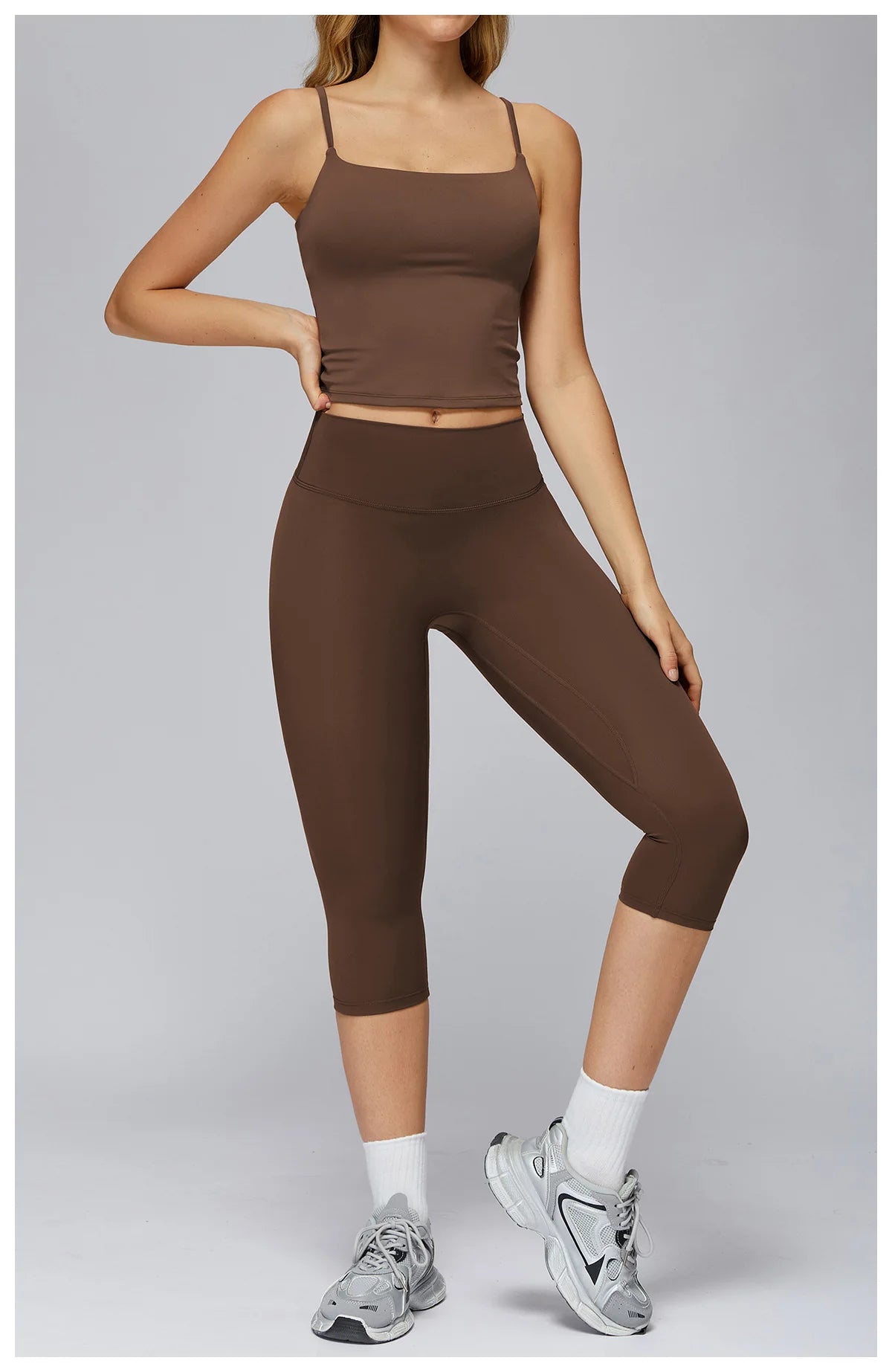 Yoga Set 2PCS Women Sportswear Workout Clothes Seamless Athletic Wear Gym Legging Fitness Bra Crop Top Long Sleeve Sports Suits