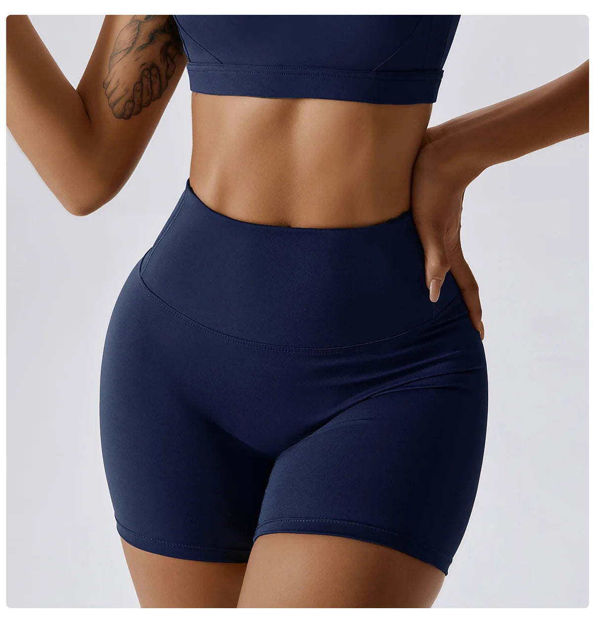 Women's Sports Yoga Shorts High Waist Hip Lift Fitness Running Cycling Quick Dry Breathable Yoga Women's Impact Yoga Shorts