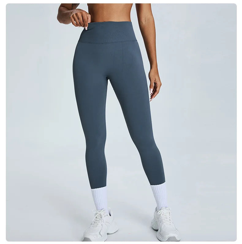 Seamless Fitness Women's Sport Leggings High Waist Elastic Solid Yoga Leggings Gym Jogging Quick Dry Push Up Slim Pants Female